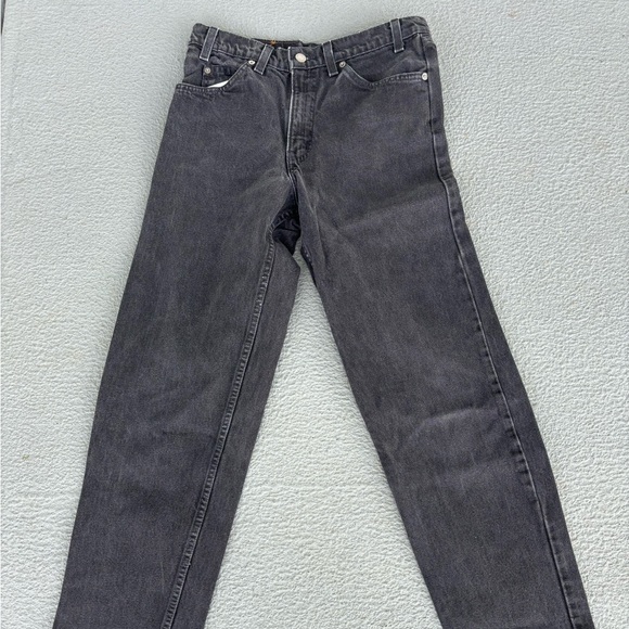 Vintage 90s Levis 550 Relaxed Fit Orange Tab Black Denim Jeans Made In USA - Picture 6 of 8